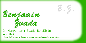 benjamin zvada business card